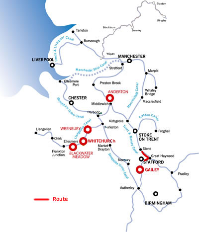 Penkridge through the Staffordshire countryside from Stone